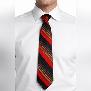 Vtg PRINCE IGOR MCM Colorful Ombre Striped Red Tie